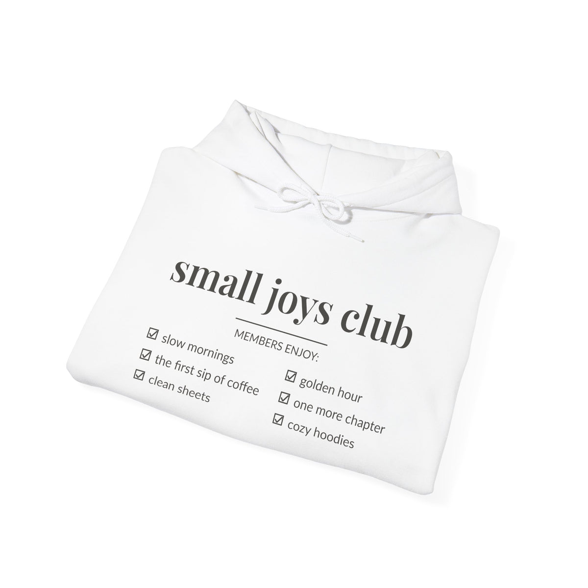 Small Joys Club Hoodie | Cozy Checklist Sweatshirt